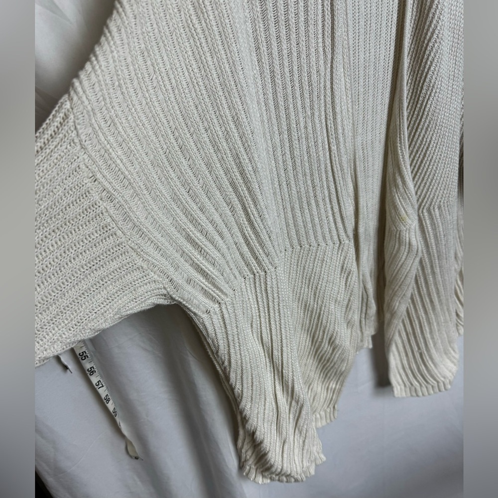 J Jill Cream Knit Ribbed Open Front Cardigan Size 2X - Picture 4 of 11